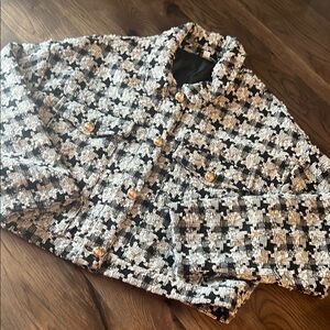 Ophelia Roe Women’s Black White Textured Blazer size XL